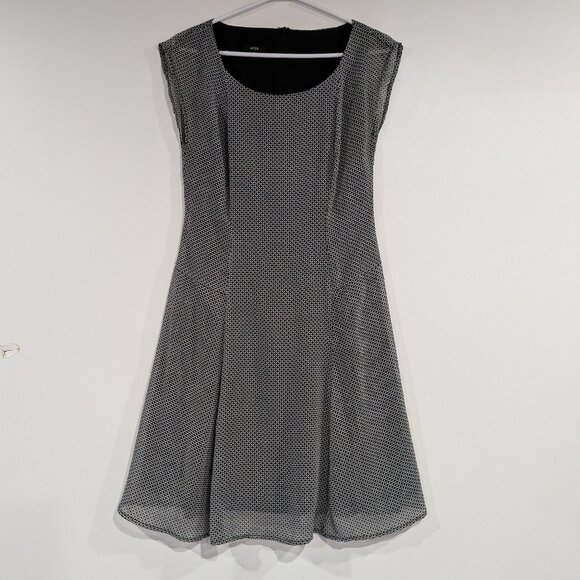 Jacob Chiffon Layered Sleeveless A-Line Dress White Black Size XS Made in Canada - Picture 1 of 3